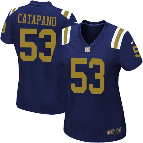 Women's Game Mike Catapano Nike Jersey Navy Blue Alternate - #53 NFL New York Jets